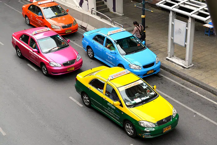 Taxi dans le centre-ville de Bangkok