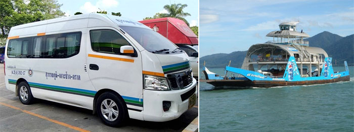 Le service de minivan Burapha propose des billets combinés pour Koh Chang